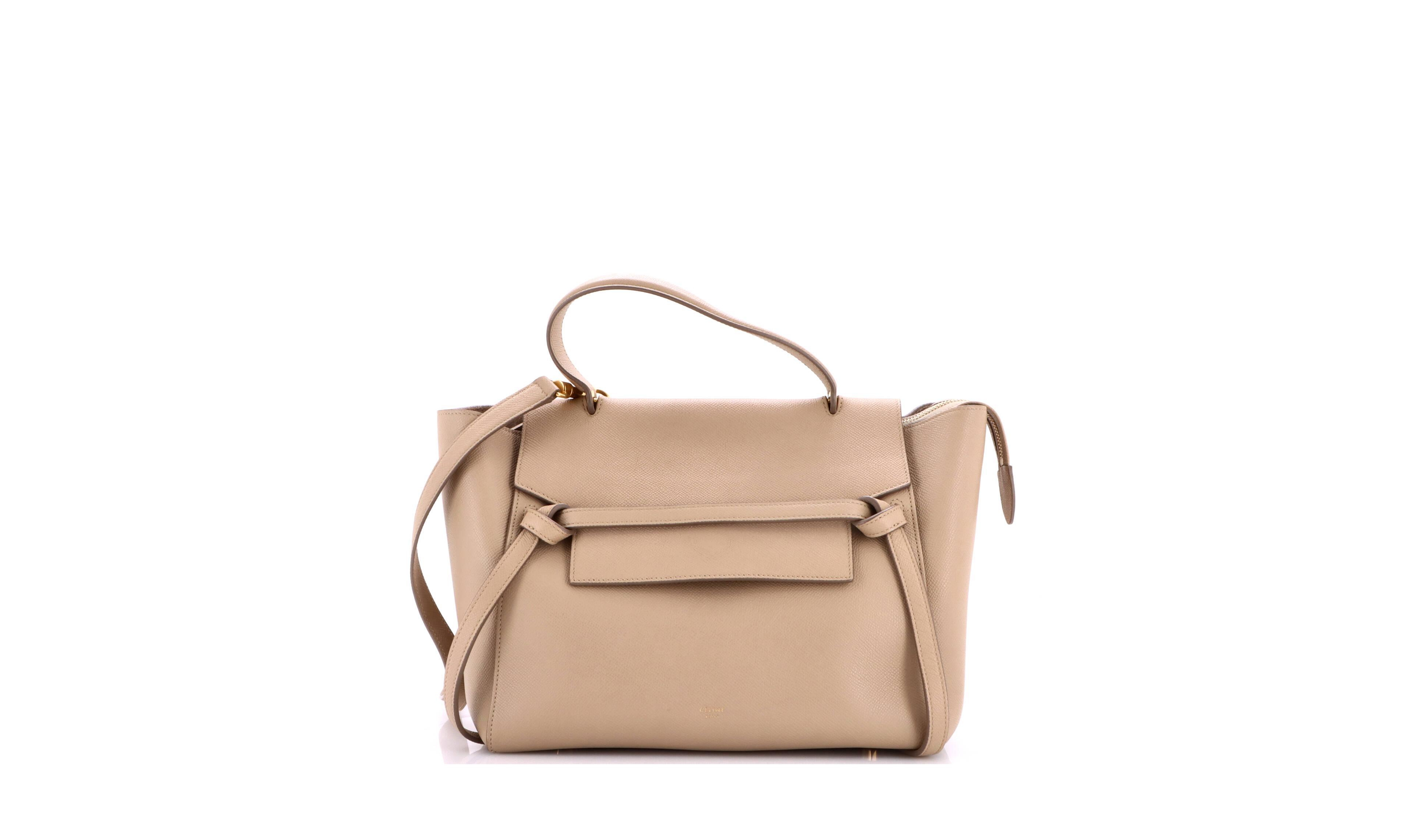 Pre-Owned Celine Textured Leather Mini Belt Bag