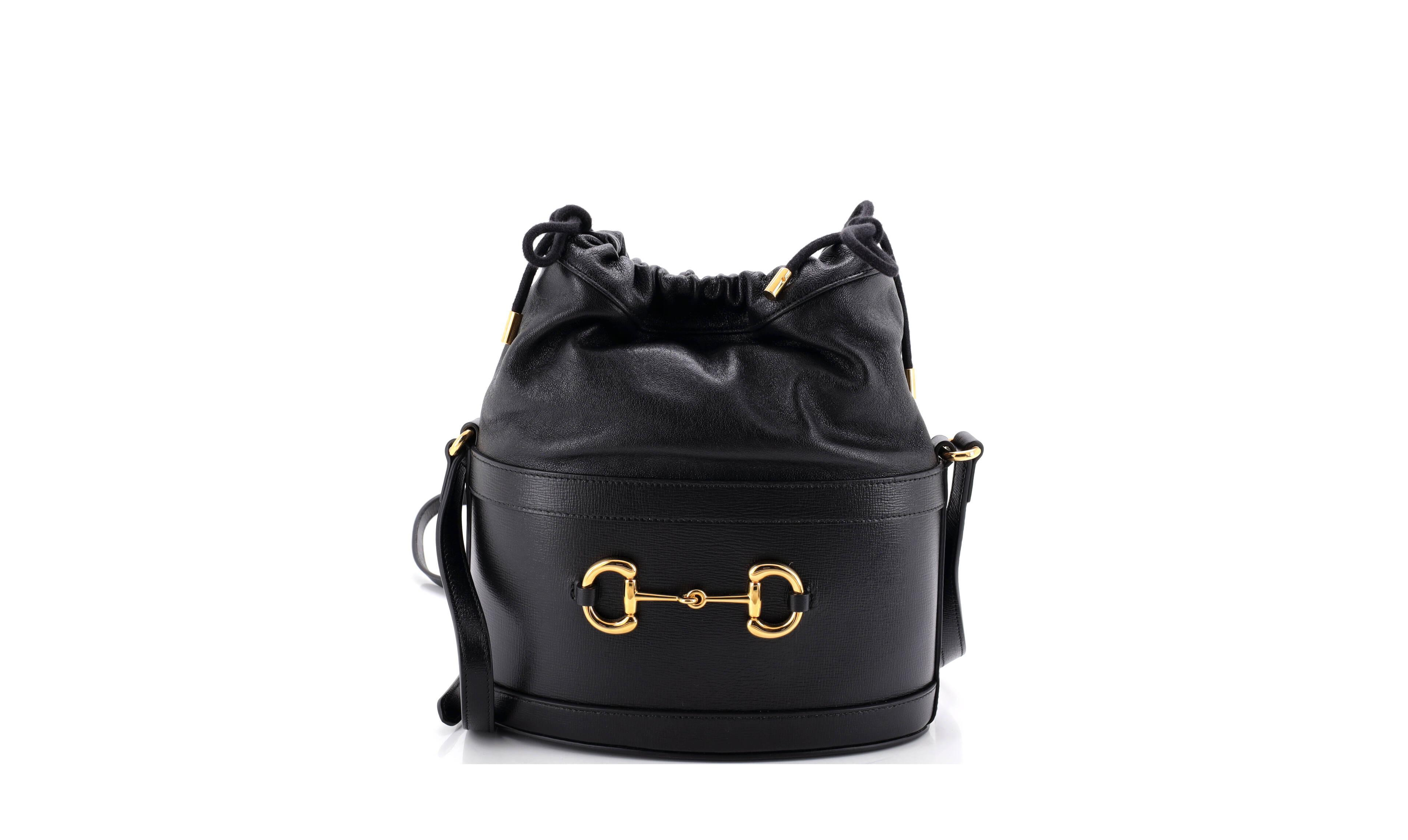 Pre-Owned Gucci Horsebit 1955 Leather Crossbody Bucket Bag