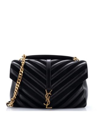 Large Classic Monogram College Bag Matelasse Chevron Leather and Suede