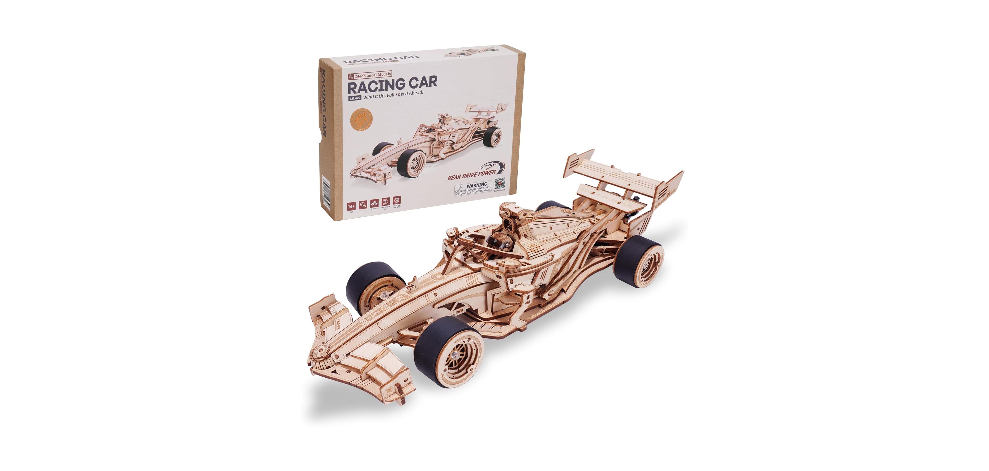 Robotime 3D Puzzles for Adults, 1:18 Scale Wooden Formula Racing Car, Model Car Kits to Build, Cool Crafts for Teens & Adults Kits Model Building Set