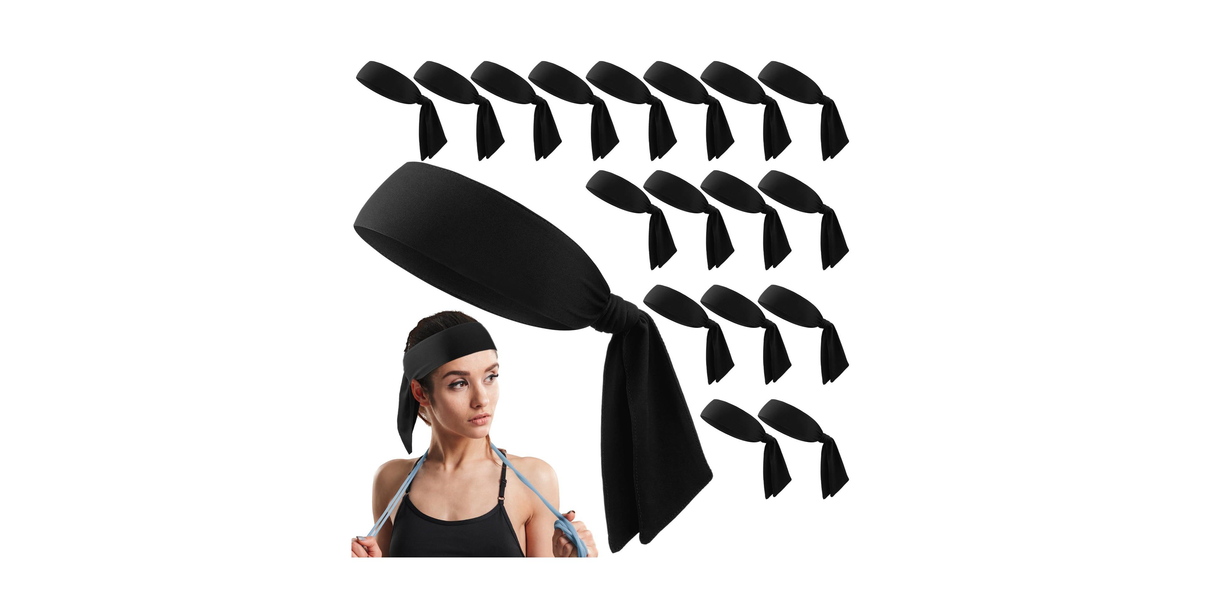 Sportneer 18 Pack Tie Headbands Sports Sweatbands For Men Women