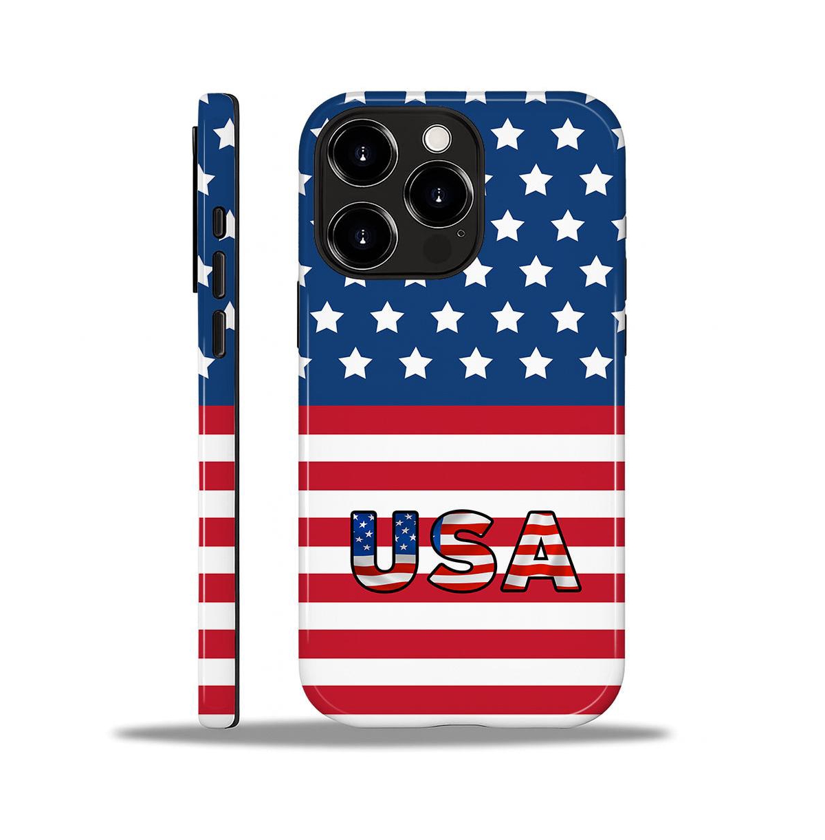 Lamicall Smartphone Case for iPhone - 2-Layer Durable Protection Case - Usa flag