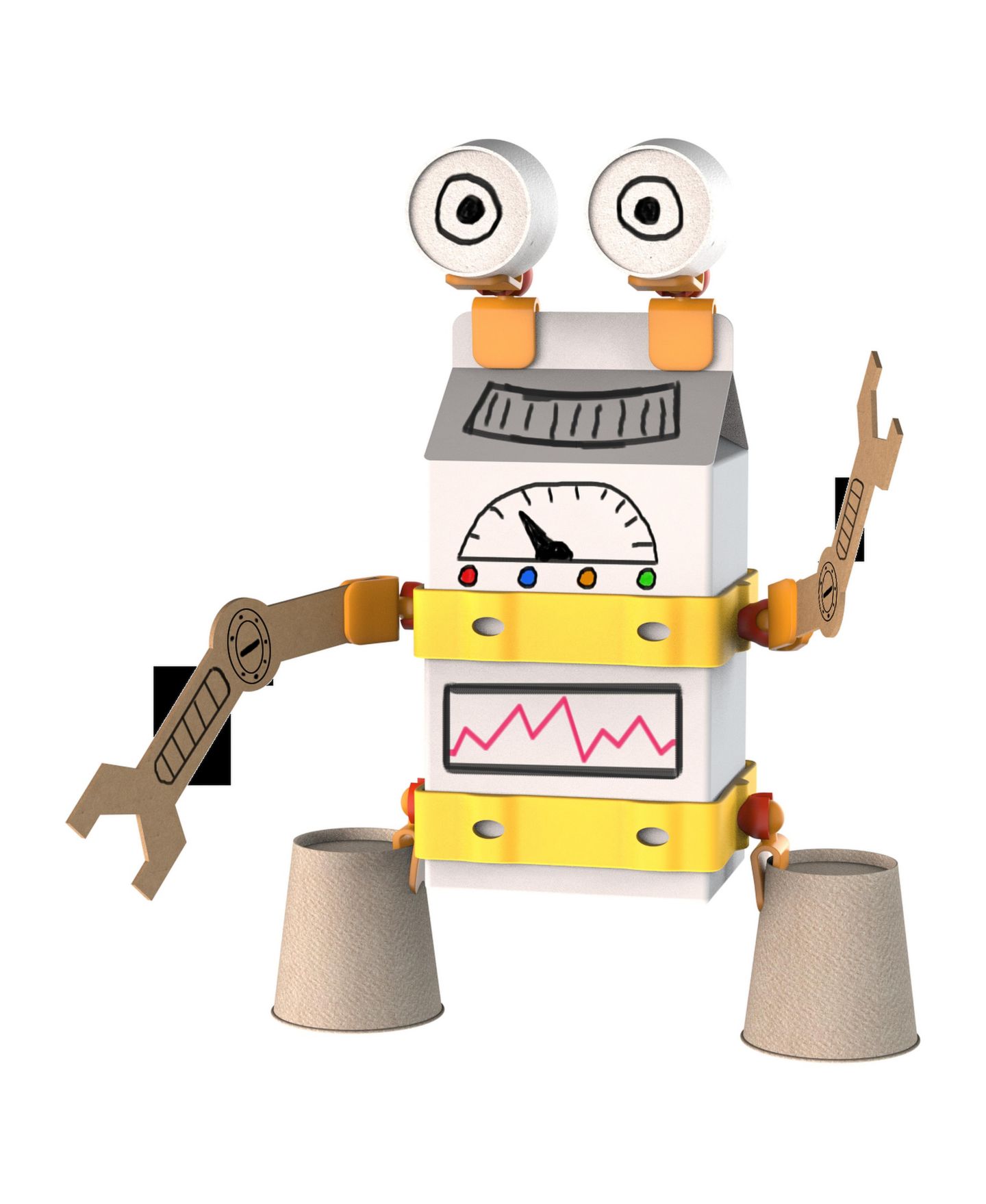 Детский конструктор Oddy Robot Arts and Crafts Building Set, 44-Piece, Ages 4+ — фото 3
