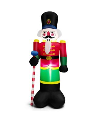 8FT Inflatable Nutcracker Soldier w/ 2 Built-in LED Lights, Sandbags and Air Blower