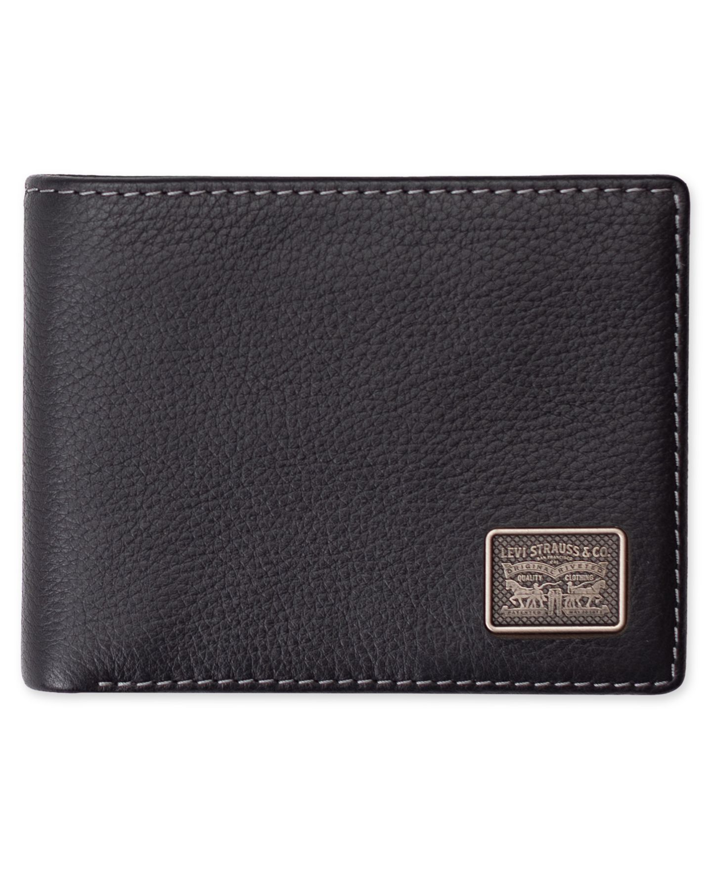 Мужской кошелёк Levi's RFID-Blocking Leather Bifold Wallet, цвет: Чёрный — фото 1