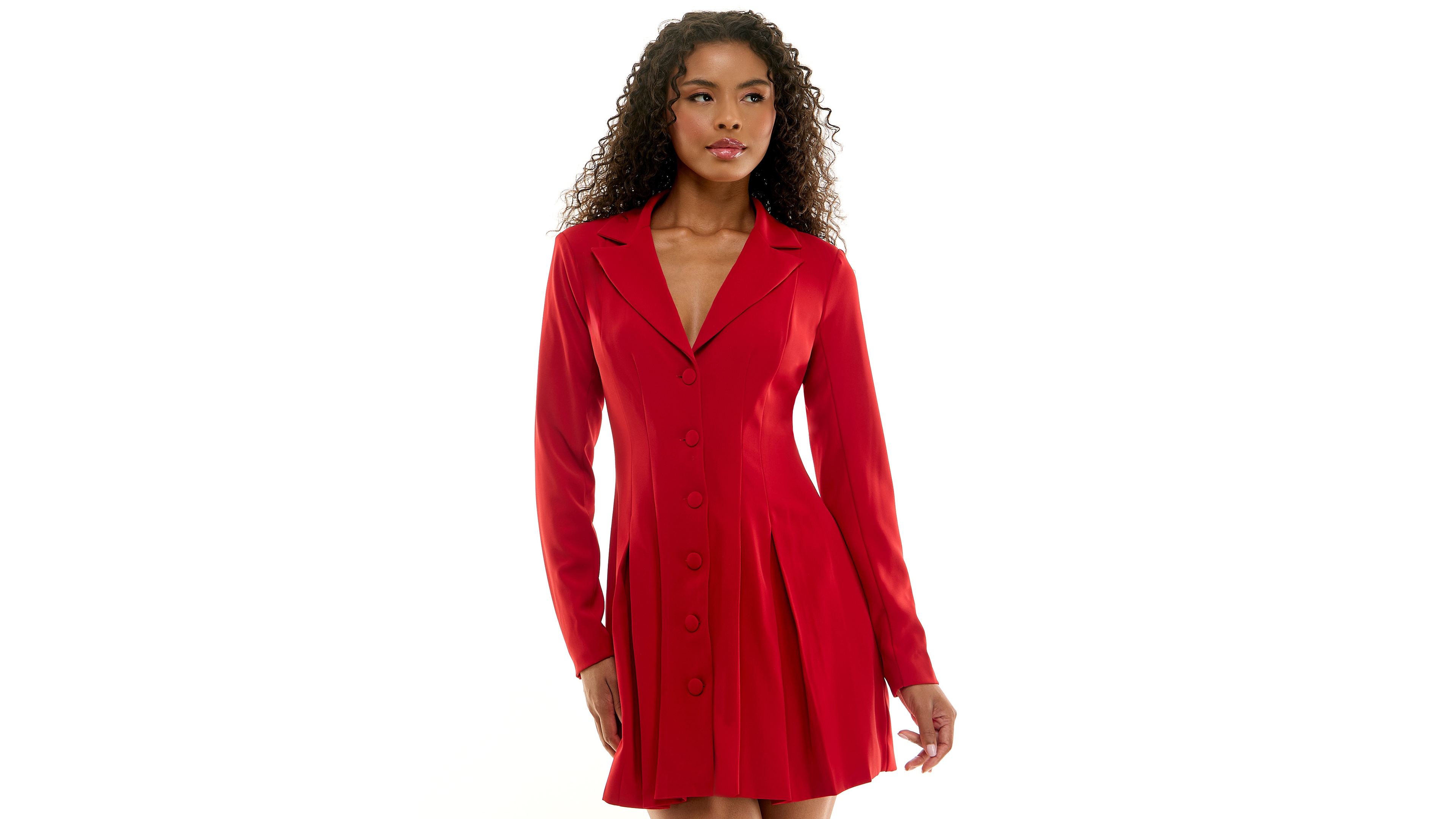 Seni & Cade Juniors' Collared Long Sleeve Suit Jacket Dress