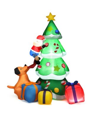 7 FT Inflatable Christmas Tree Santa Decor w/LED Lights Outdoor Yard Decoration