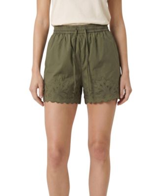 Women's High-Rise Eyelet-Embroidered Pull-On Shorts, 4.5" Inseam