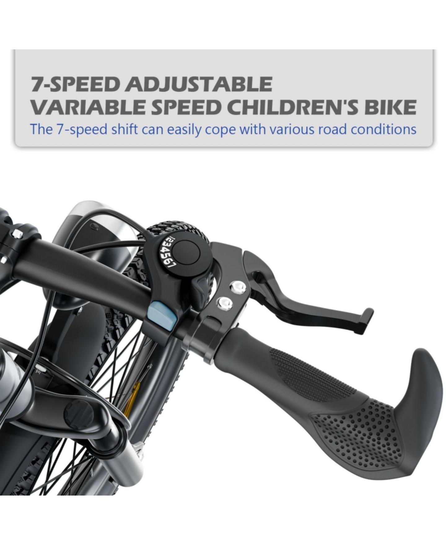 Детская игрушка ECHTPeak 20 Inch Steel Kids Mountain Bike with 7-Speed Gears and Dual Disc Brakes, 7–12 лет, цвет: Белый — фото 3