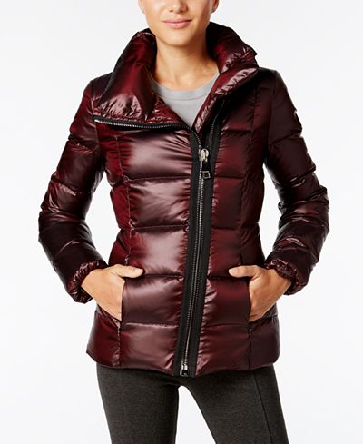 Calvin Klein Asymmetrical-Zipper Puffer Coat - Coats - Women - Macy's