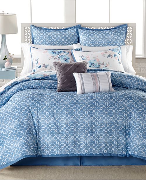 Sunham Closeout Lucia 8 Pc Reversible Queen Comforter Set