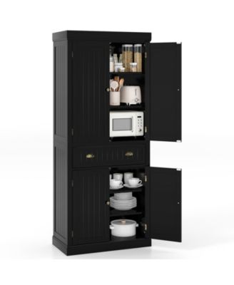 Cupboard Freestanding Kitchen Cabinet Adjustable Shelves