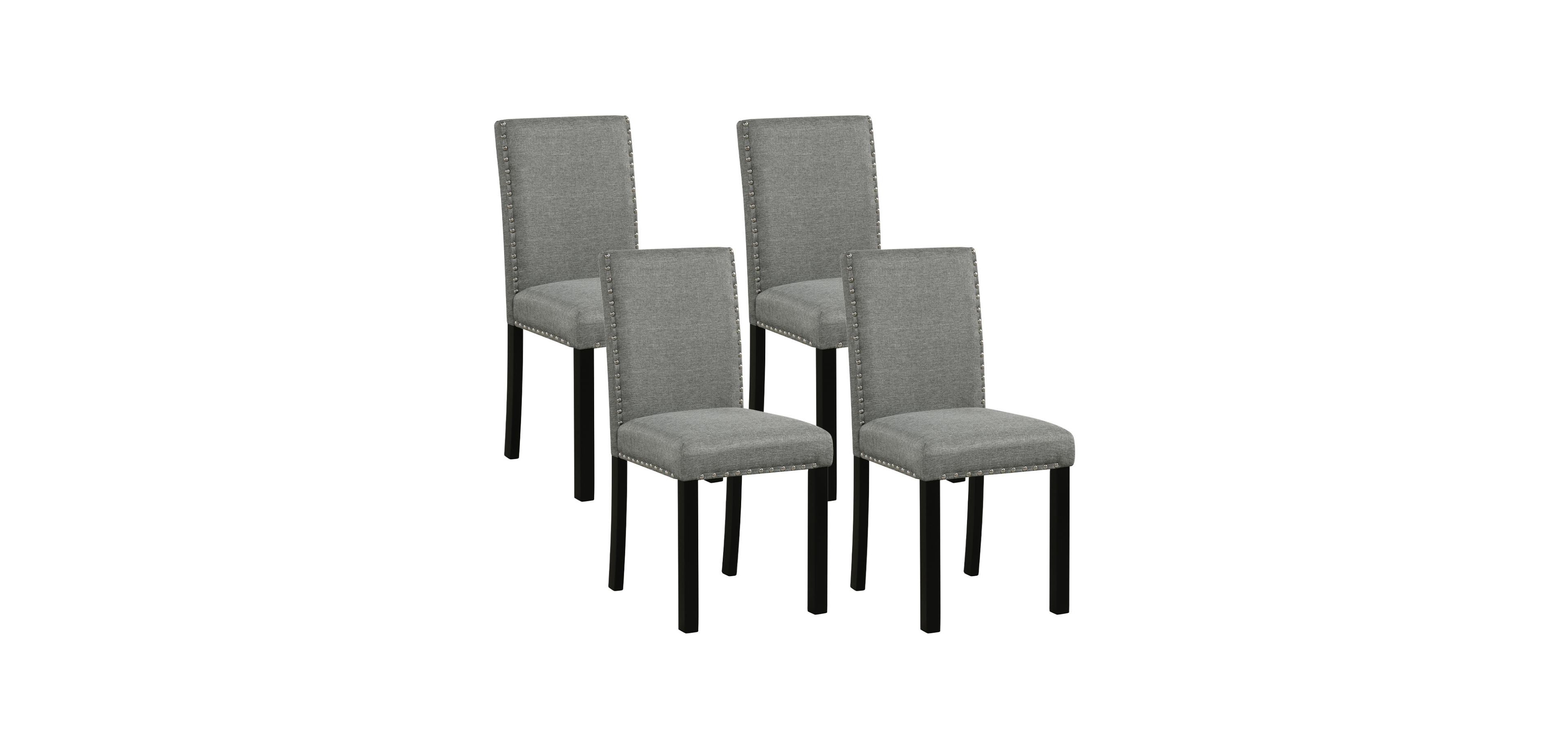 Mecale Wooden Dining Chairs Set of 4 with Bent Wood Legs