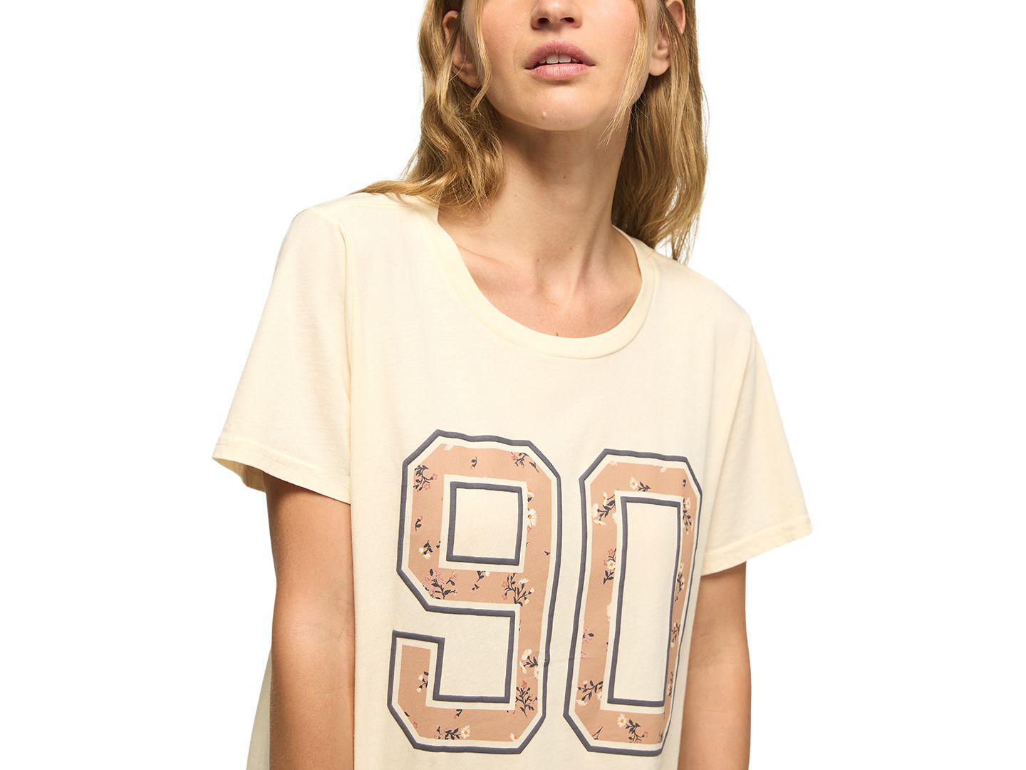 Женская футболка Lucky Brand 90 Classic Crewneck Graphic Crewneck, цвет: Серый — фото 3