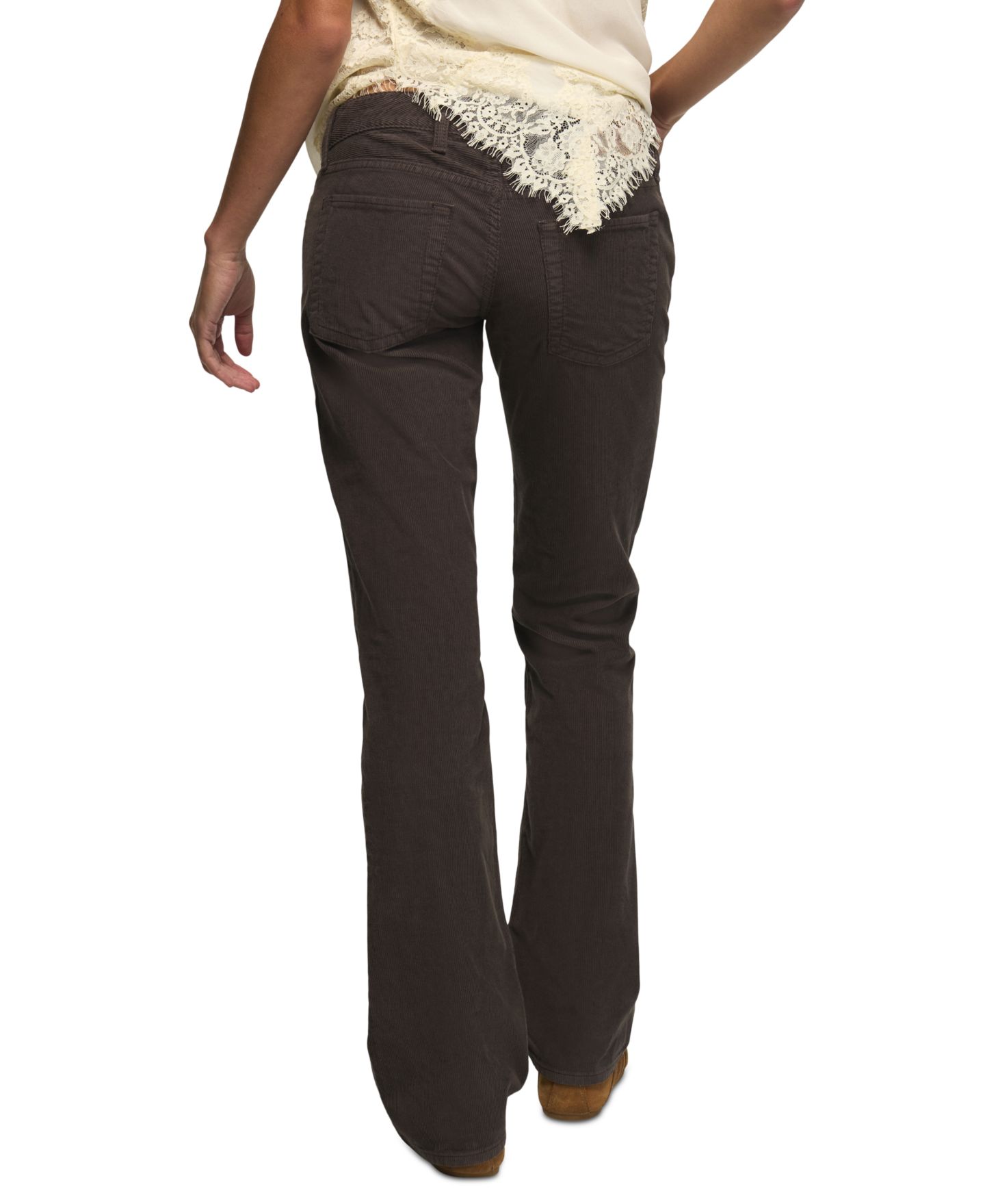 Женские джинсы Lucky Brand Lil Maggie клёш из вельвета с очень низкой посадкой, цвет: Варёный — фото 6