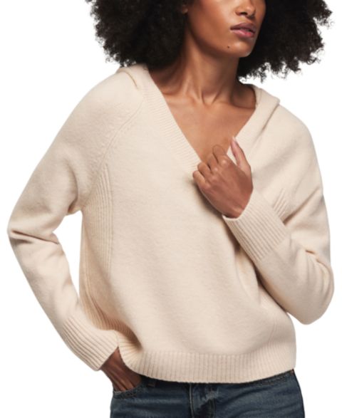 Женское худи Lucky Brand Cloud Soft Hooded V-Neck Pullover, цвет: Миндальный персиковый