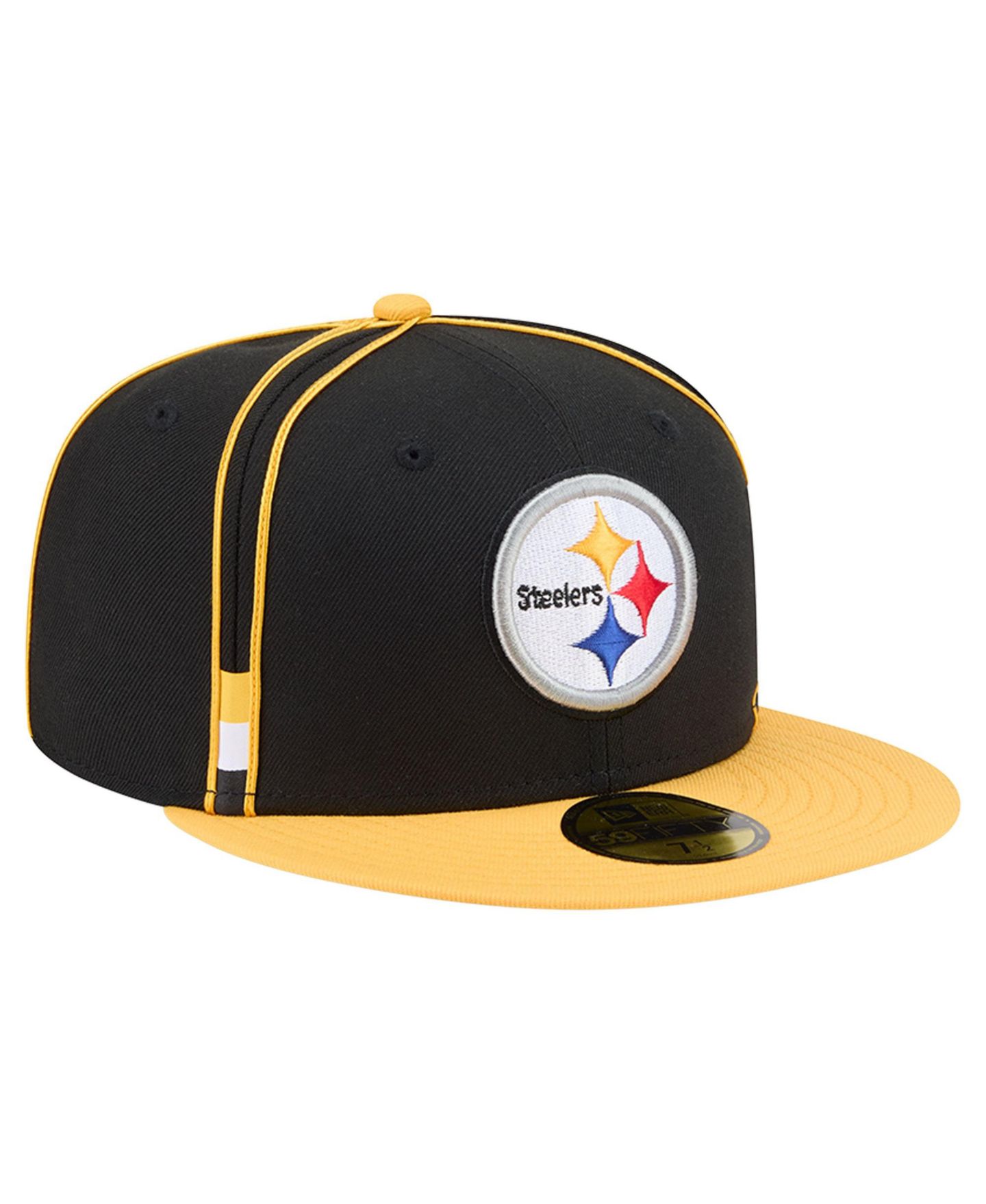 Мужская кепка New Era Black Pittsburgh Steelers Soutache 59FIFTY Fitted Hat — фото 5