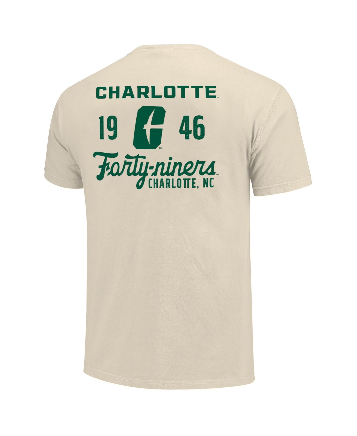 Мужская футболка Image One Cream Charlotte 49ers Comfort Colors Mascot Overlay — фото 2