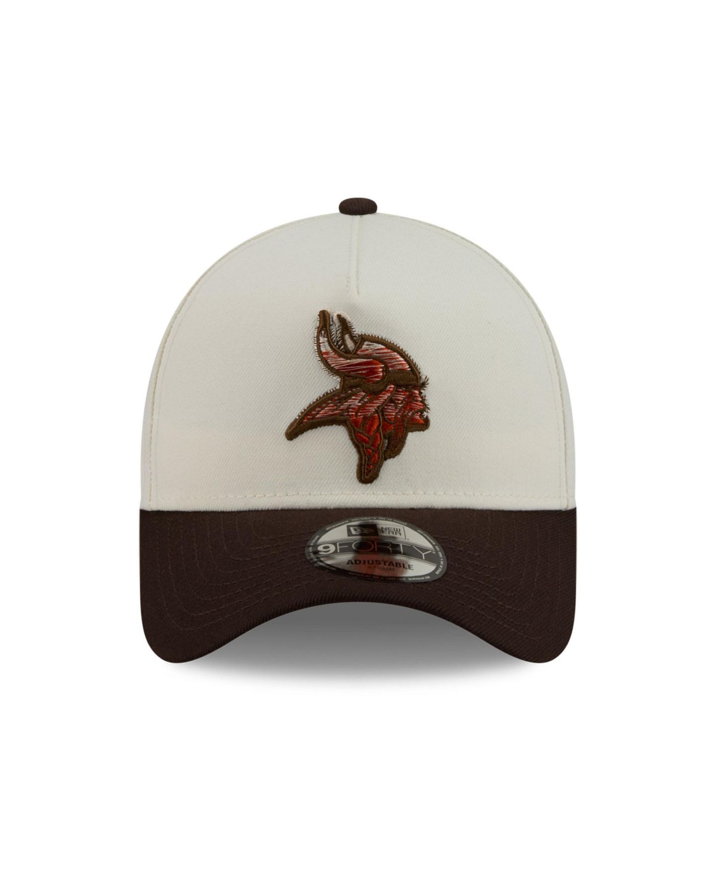 Мужская кепка New Era Cream/Brown Minnesota Vikings Pumpkin Spice A-Frame 9FORTY Adjustable Hat — фото 7