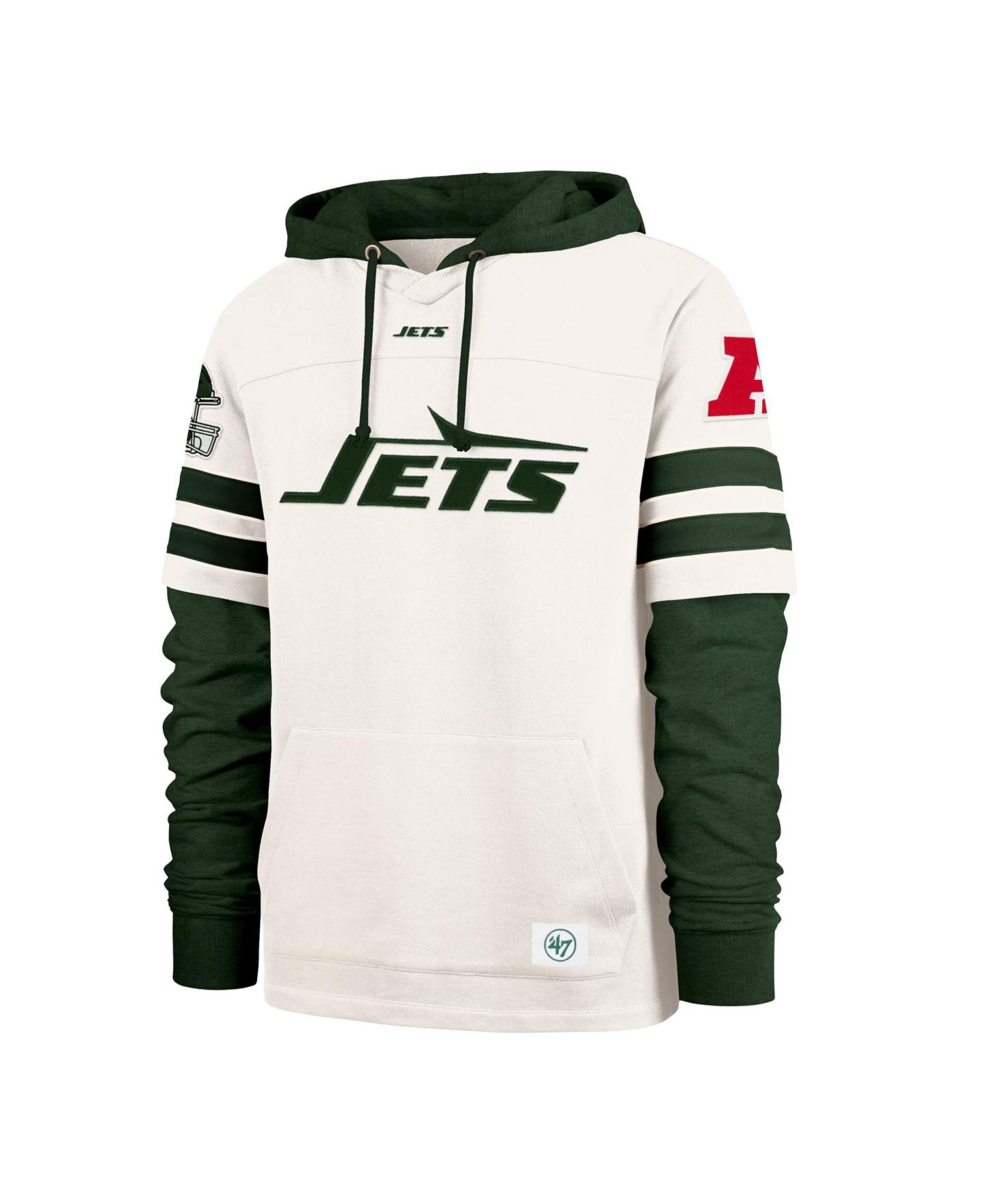 Мужские худи '47 Brand Cream New York Jets Split Zone Cornerback Duo Lacer — фото 3