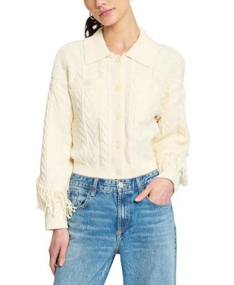 Women's Phoebe Cable Fringe Sweater Cardigan