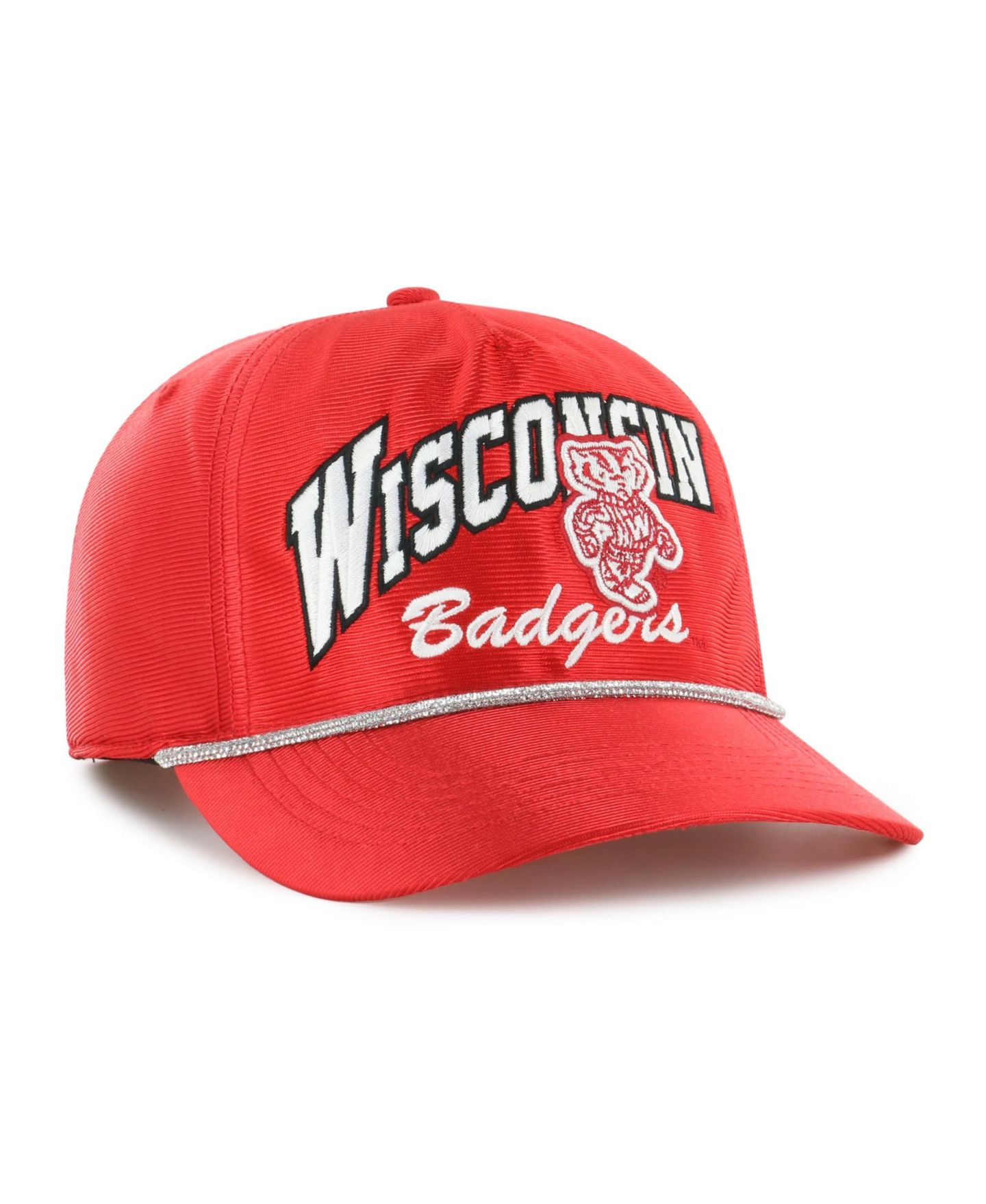 Женская кепка '47 Brand Red Wisconsin Badgers Glitter Hitch Adjustable Hat — фото 3