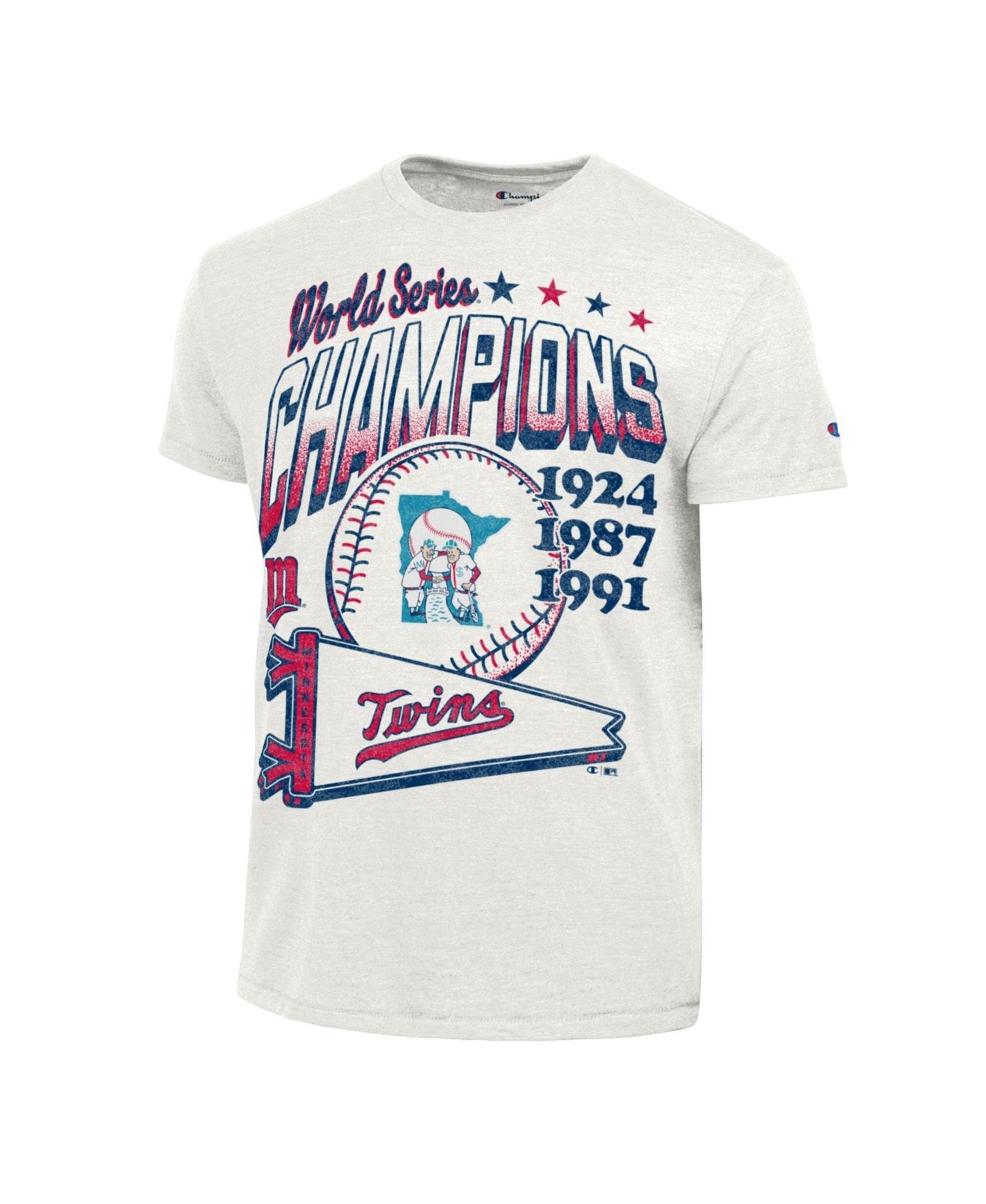 Мужская футболка Champion Cream Minnesota Twins Winning Tradition Cooperstown Collection Tri-Blend — фото 3