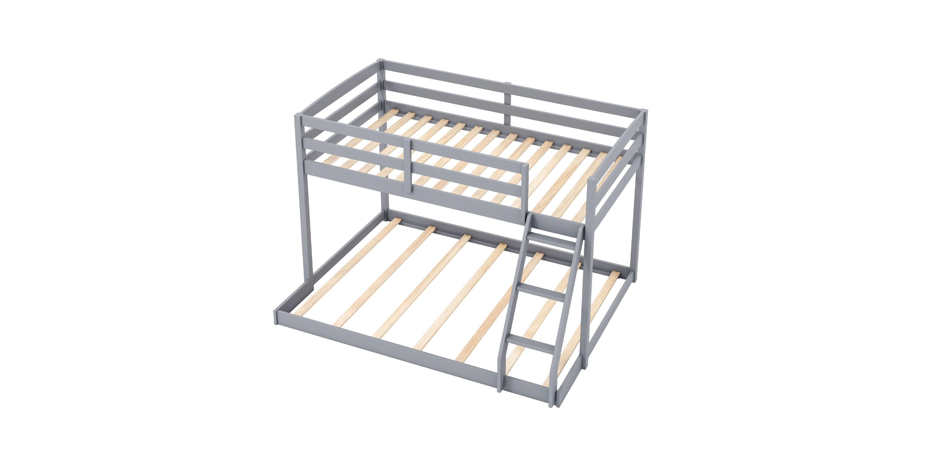 Mecale Twin Over Full Bunk Bed Low Floor Frame