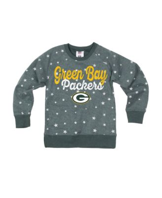 Big Girls Green Green Bay Packers Shimmer Star Reverse Sweatshirt