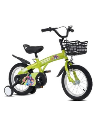 16 Inch Steel Frame Kids Bike with Training Wheels and Adjustable Saddle, Ages 4-7