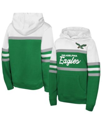 Big Boys and Girls  Kelly Green Philadelphia Eagles Throwback Head Coach Hoodie