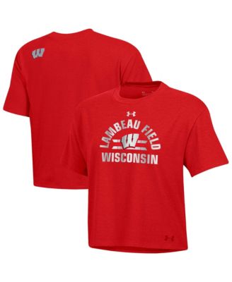 Women's Red Wisconsin Badgers 2026 Lambeau Field Collection Boxy Tri-Blend T-Shirt