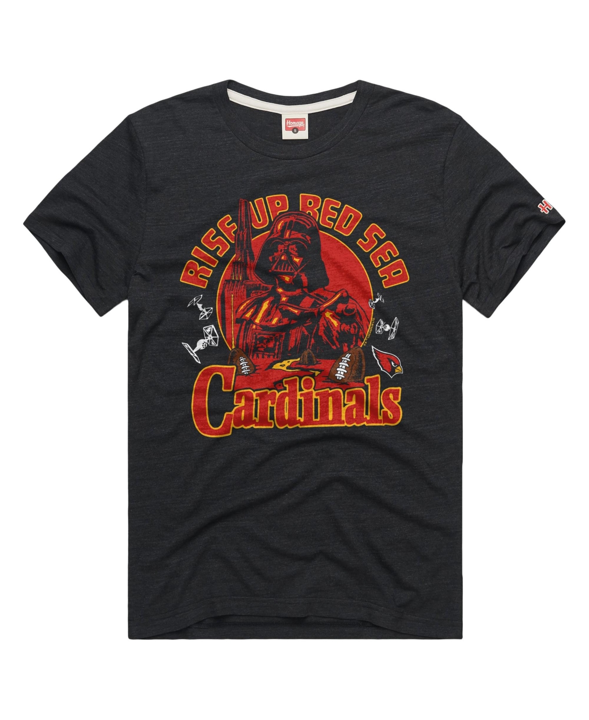 Men's and Women's Homage Charcoal Arizona Cardinals Star Wars x Nfl Tri-Blend T-Shirt - Charcoal