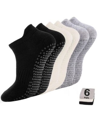 5 Pairs Non Slip Grip Pilates Yoga Barre Socks For Women