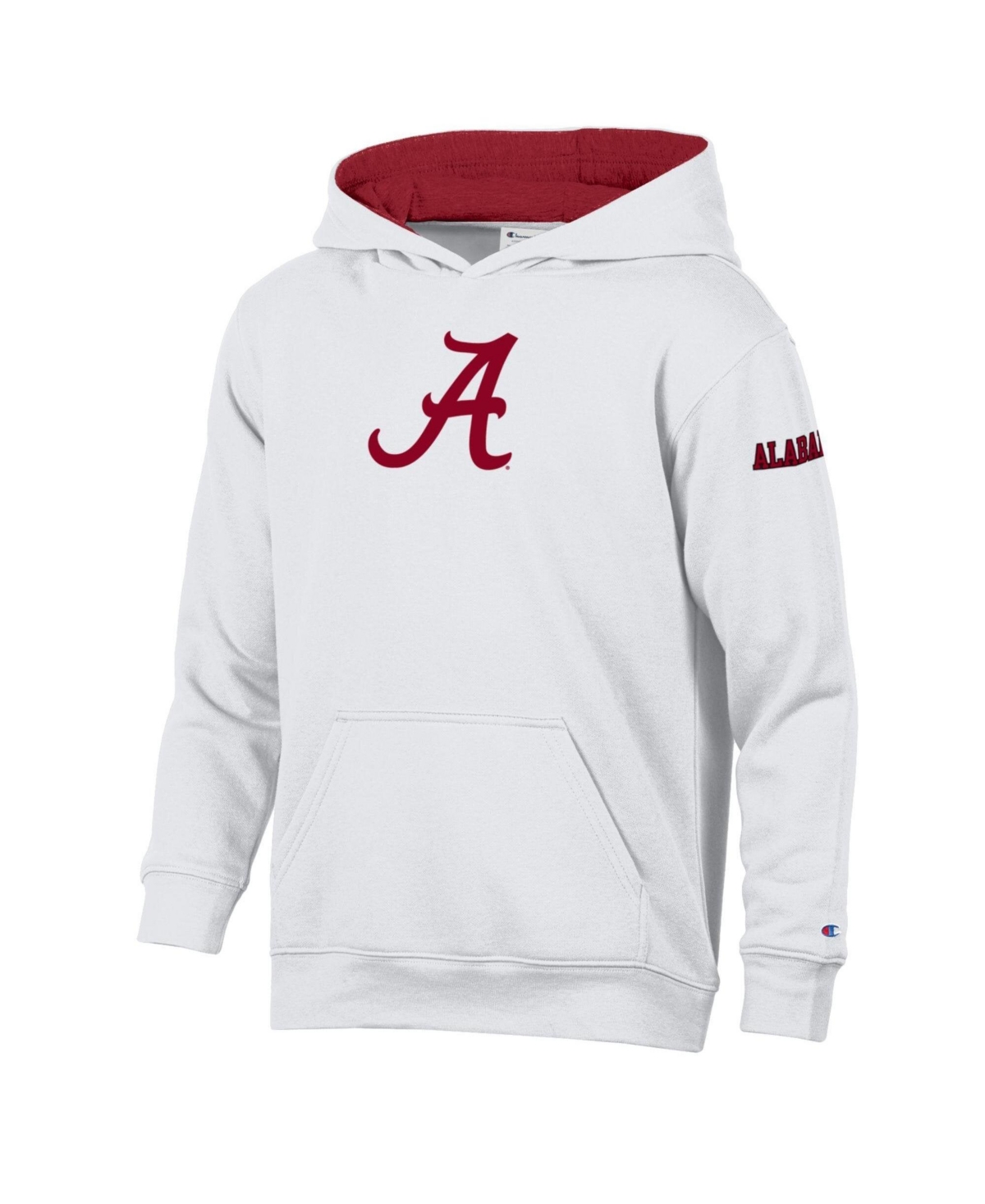 Big Boys and Girls Champion White Alabama Crimson Tide Fleece Hoodie