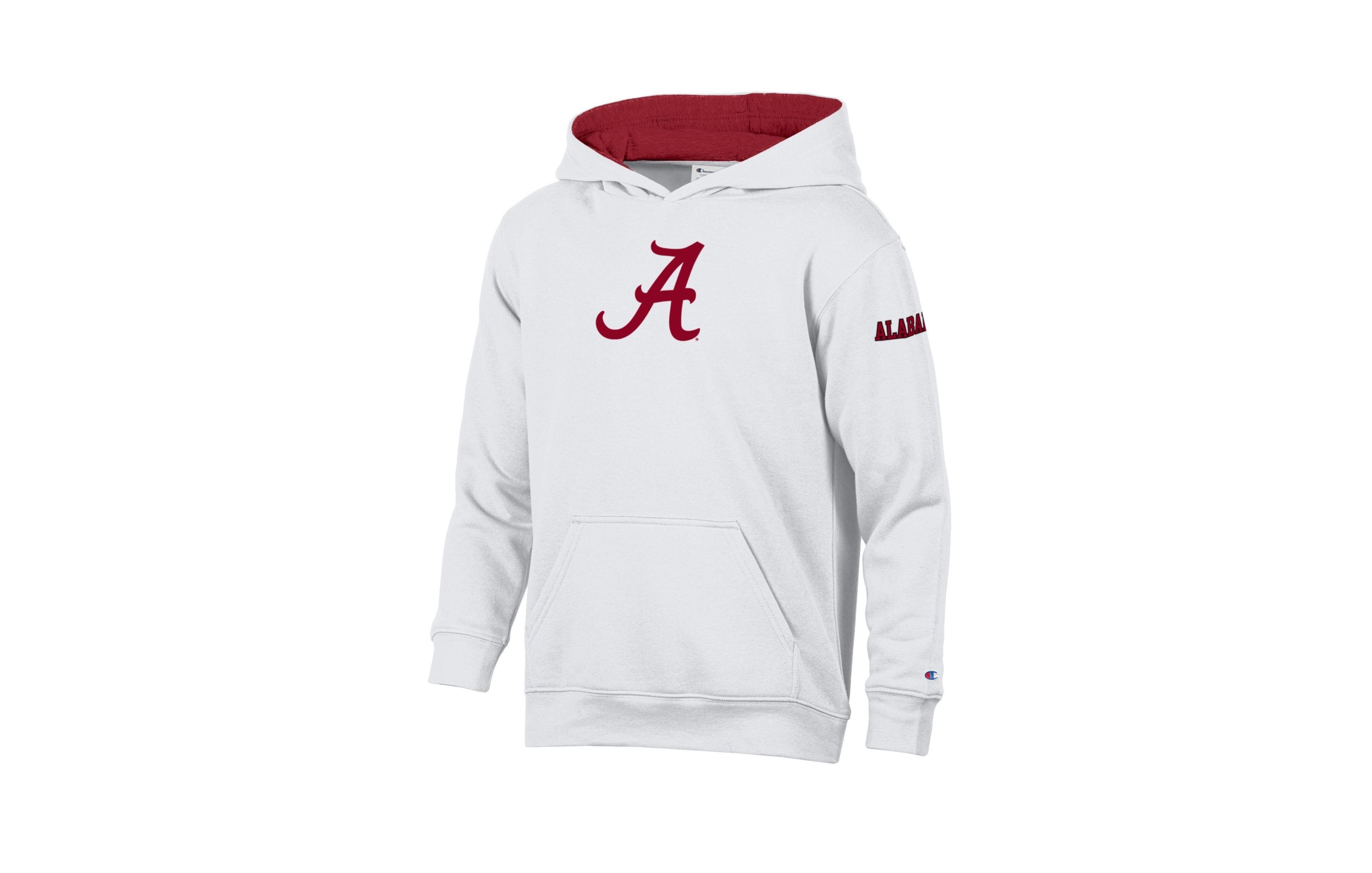 Big Boys and Girls Champion White Alabama Crimson Tide Fleece Hoodie