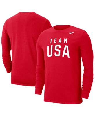 Men's  Red Team USA Dri-FIT Long Sleeve T-Shirt