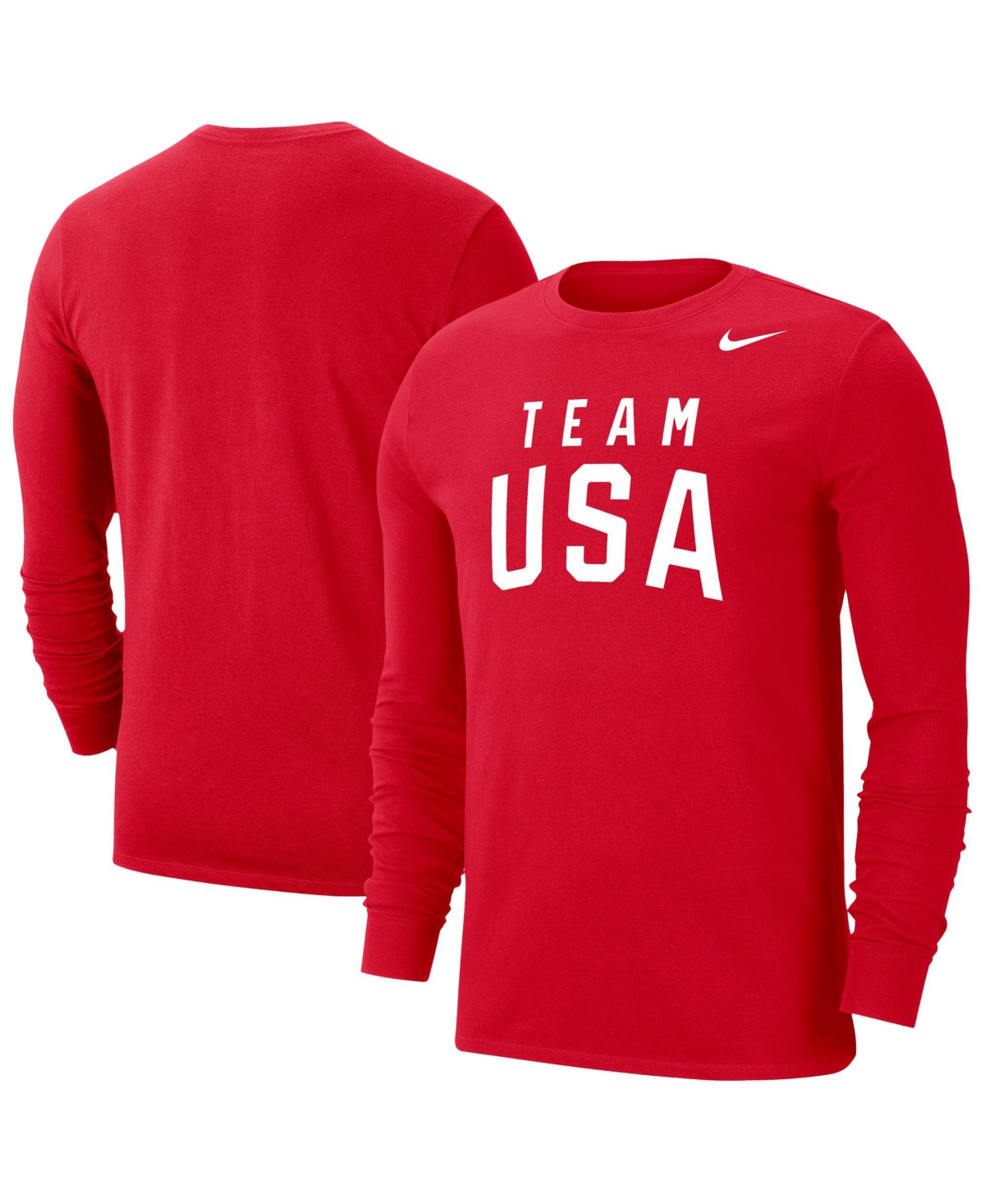 Nike Men's Red Dri-fit Long- Sleeves T-Shirt
