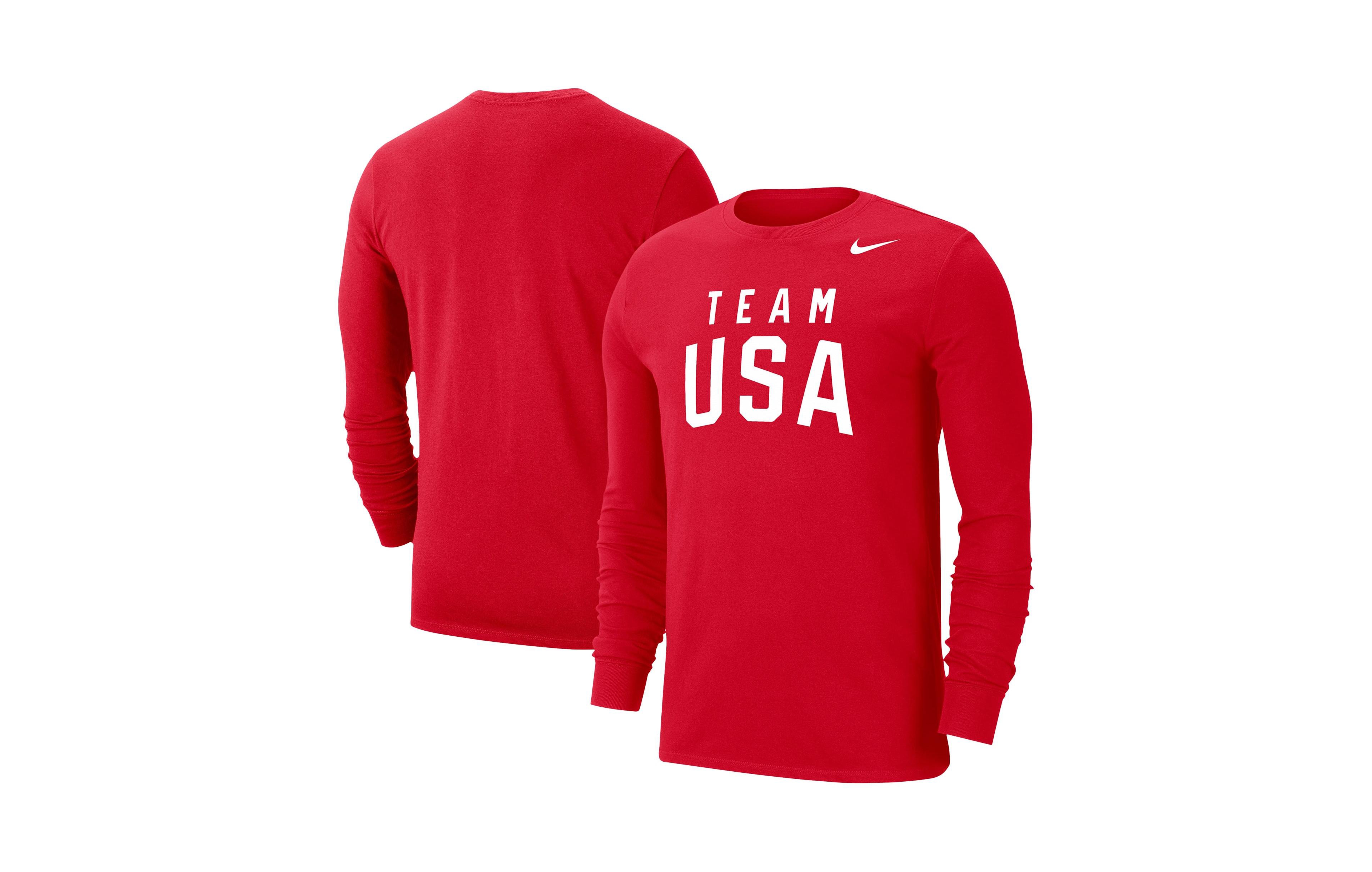 Nike Men's Red Dri-fit Long- Sleeves T-Shirt