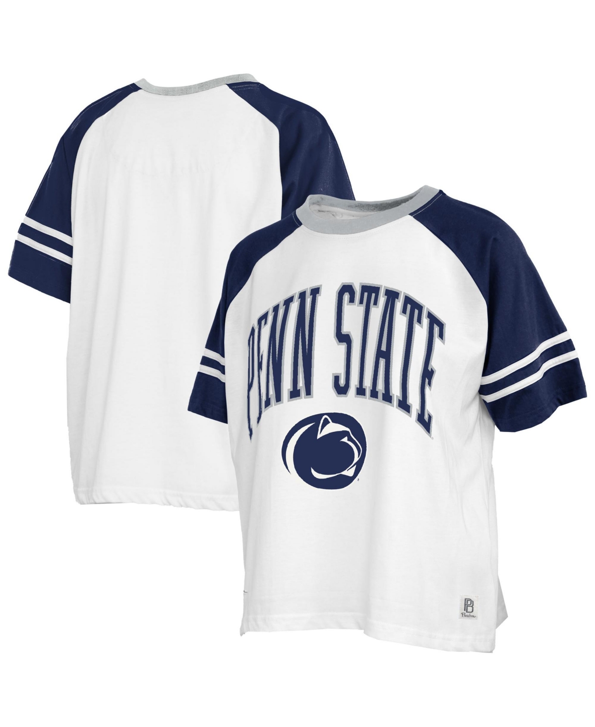 Pressbox Women's White Penn State Nittany Lions Sky Colo Block T-Shirt