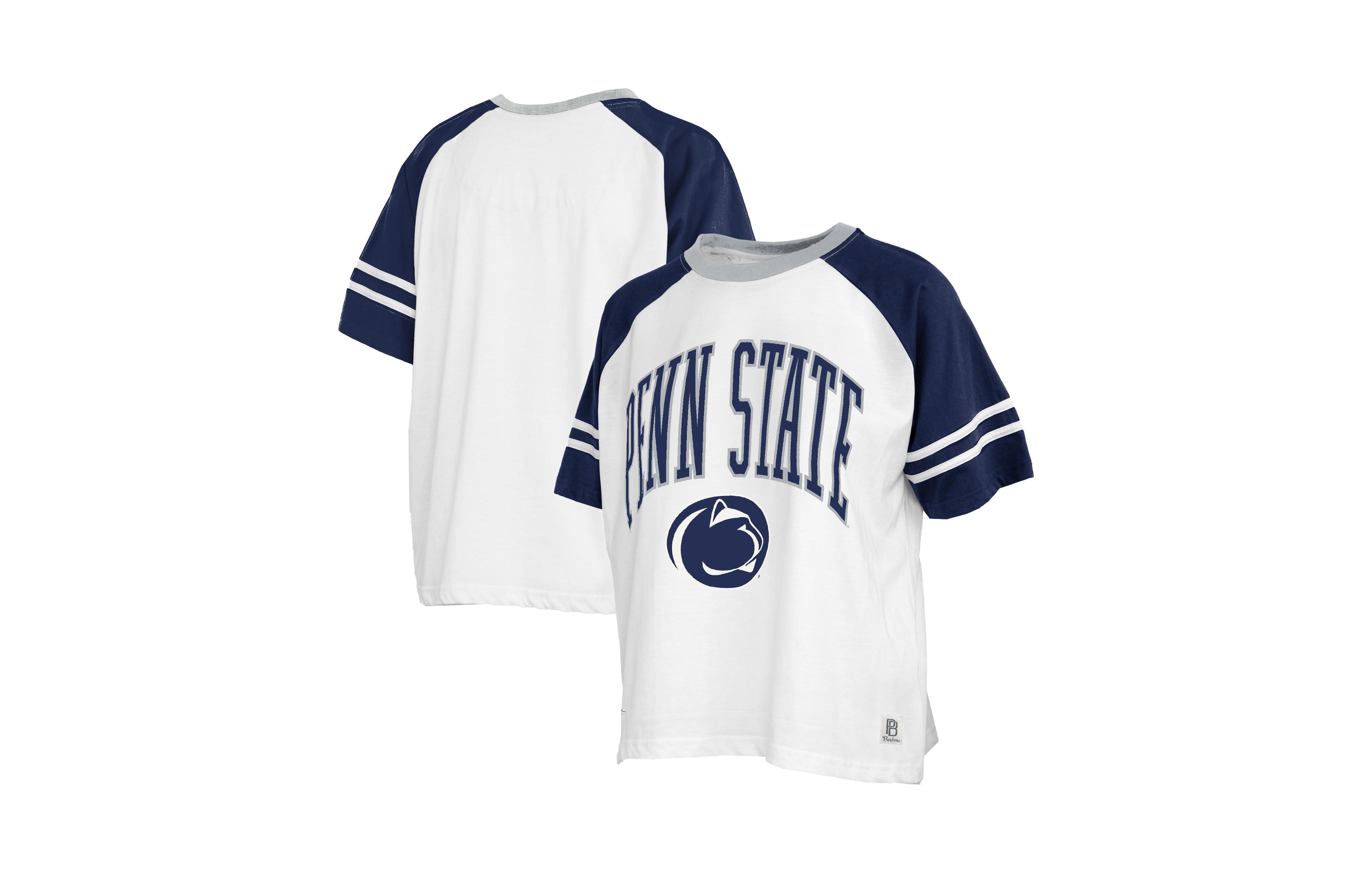 Pressbox Women's White Penn State Nittany Lions Sky Colo Block T-Shirt