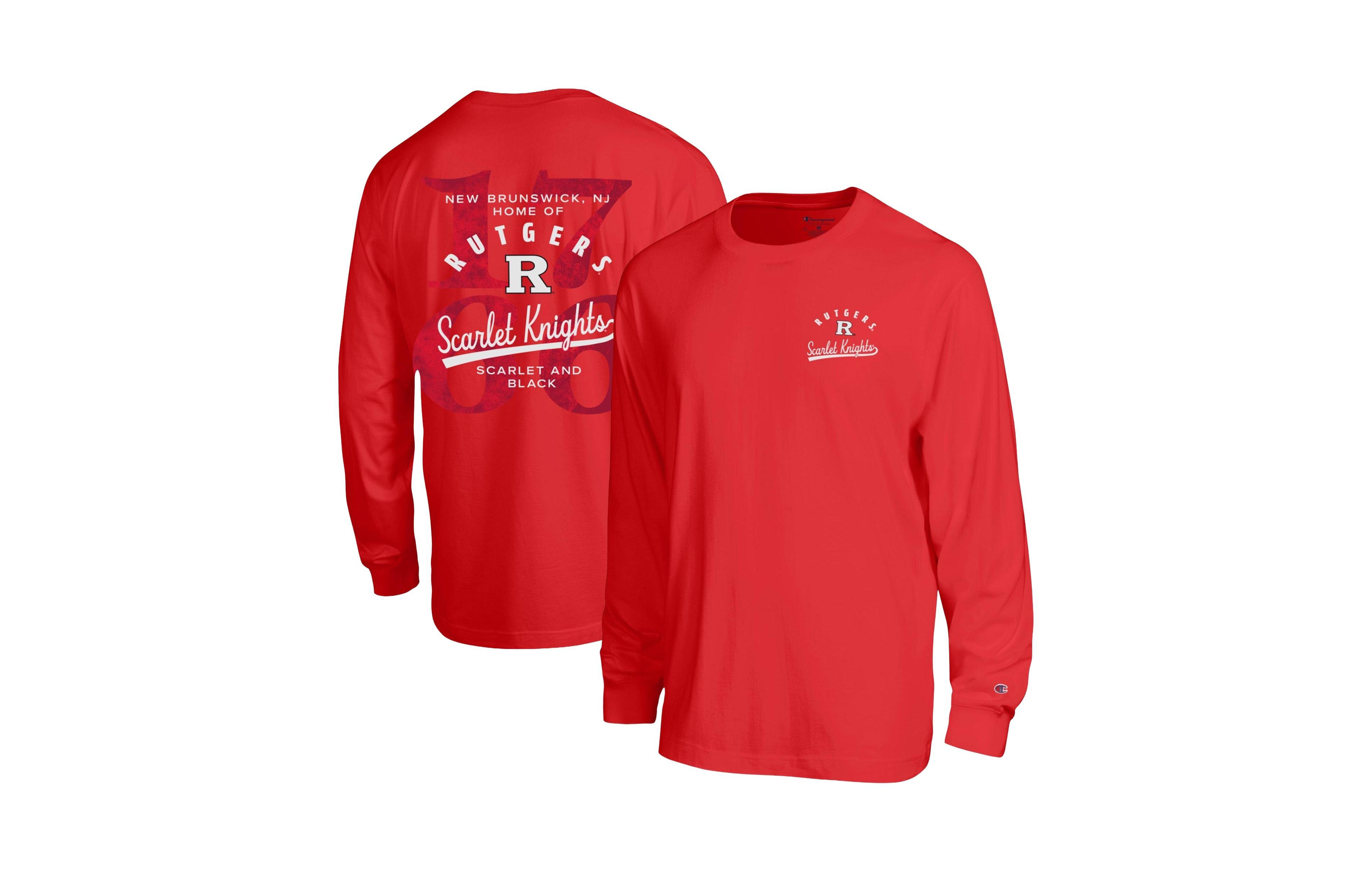 Champion Men's Scarlet Rutgers Knights Laminated All-Star Long- Sleeves T-Shirt