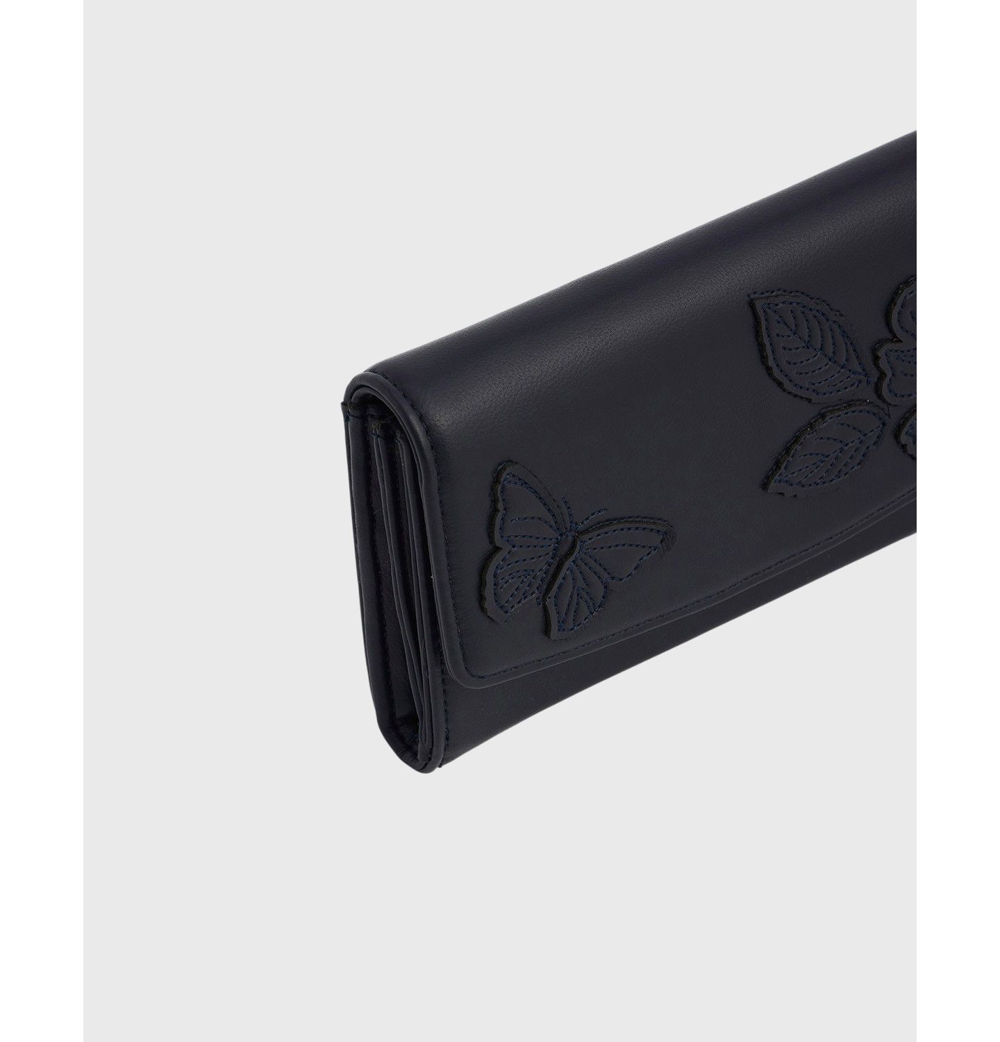 Женский кошелёк Fable England Floral applique Long Wallet, цвет: Тёмно-синий — фото 5