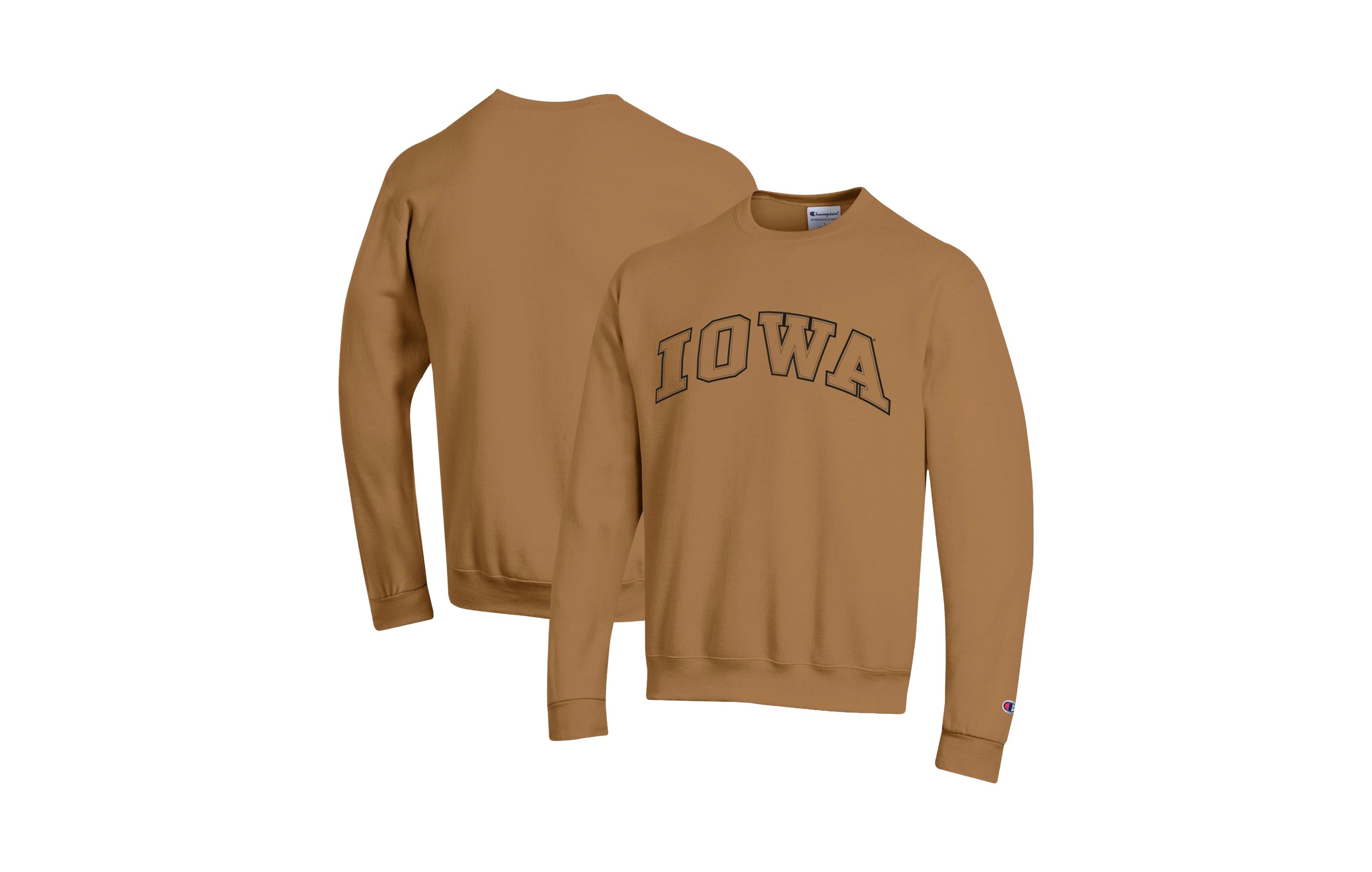 Champion Men's Brown Iowa Hawkeyes Latte Fleece Sweatshirt