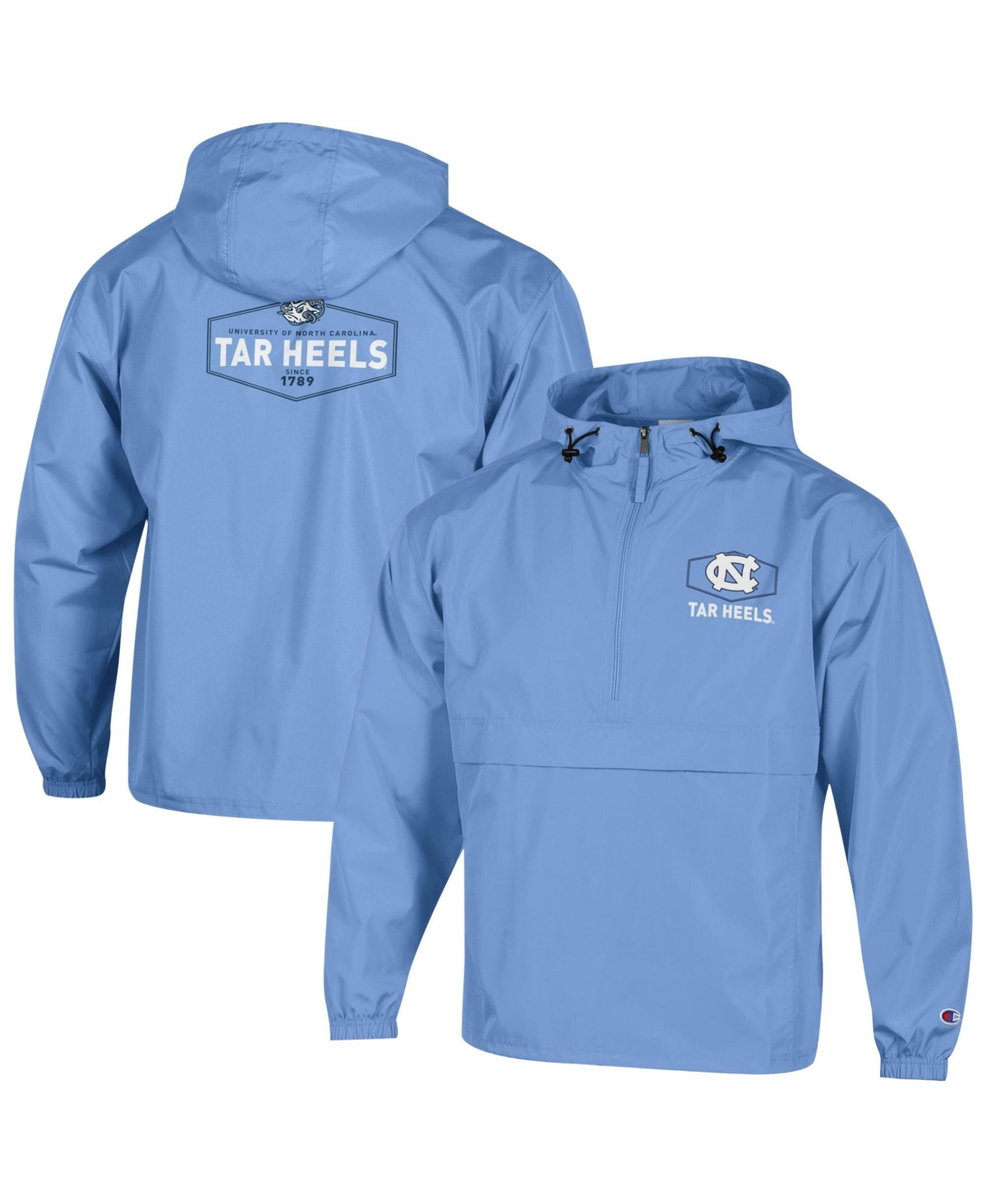 Champion Men's Carolina Blue North Carolina Tar Heels Delay Packable Half-Zip Sweatshirt - Carolina Blue