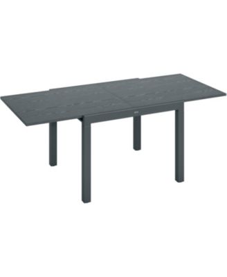 Extendable Outdoor Dining Table, 41"- 83" Aluminum Frame Patio Table, Rectangle Expandable Patio Table for 6-8