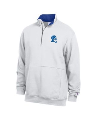 Men's White Duke Blue Devils Fleece Quarter-Zip Pullover