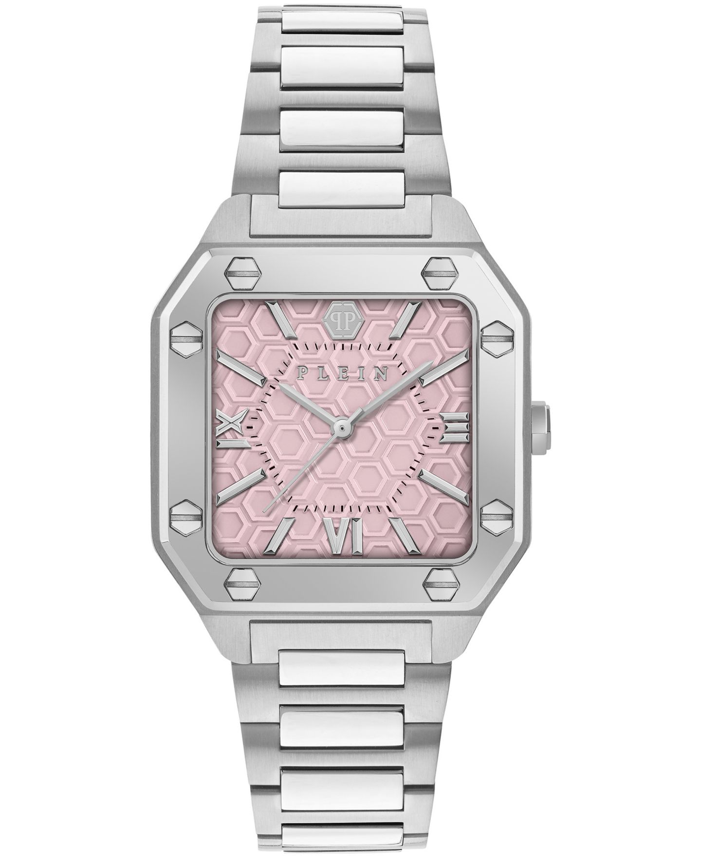 Женские часы Philipp Plein Plein Edge Silver Stainless Steel Bracelet Watch, 34mm — фото 1
