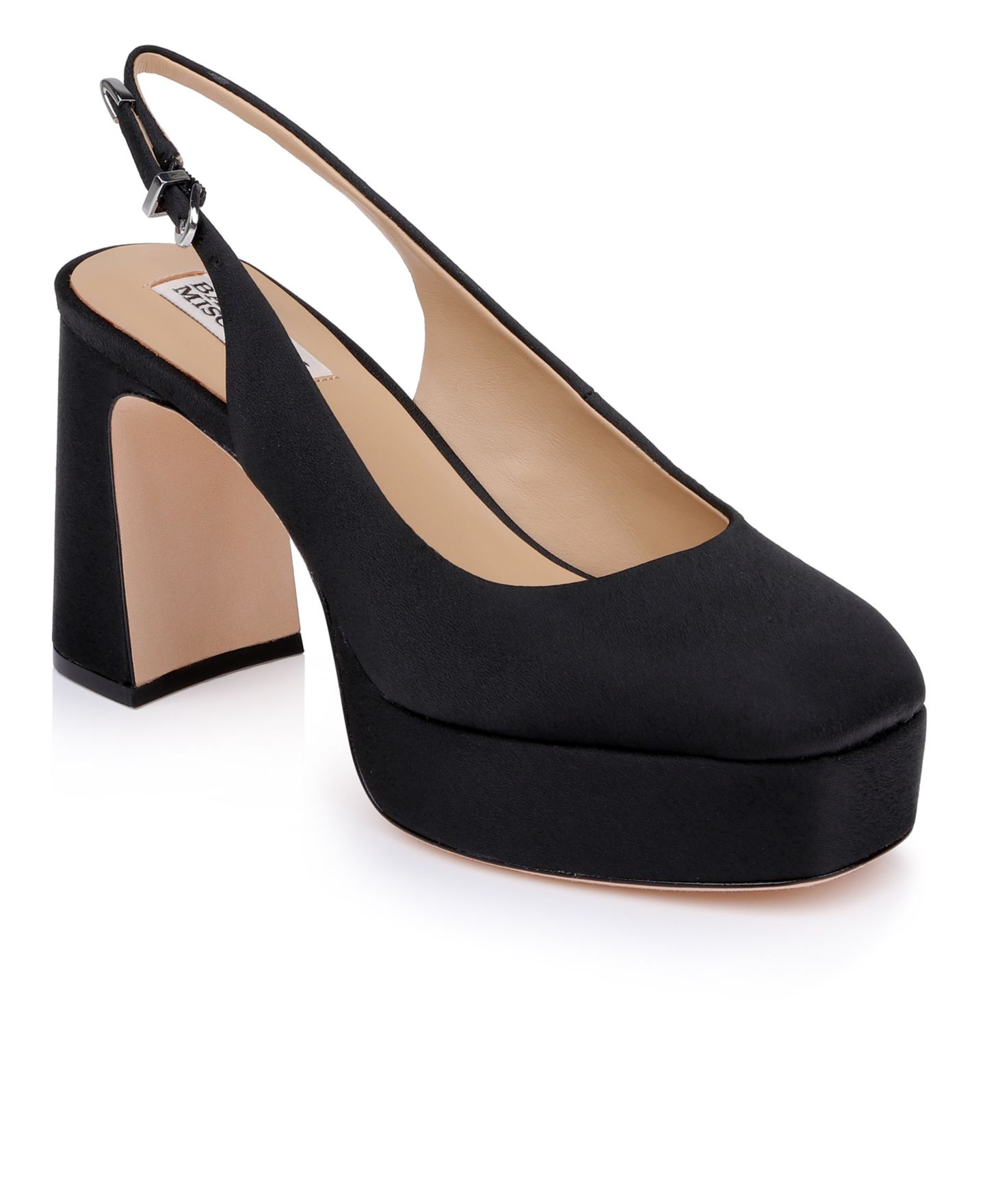 Женские туфли Badgley Mischka Rylan Platform Slingback Block Heel, цвет: Чёрный — фото 1