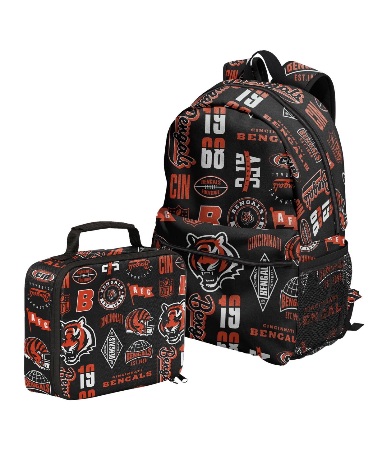 Outerstuff Cincinnati Bengals Backpack and Lunchbox Set - Black